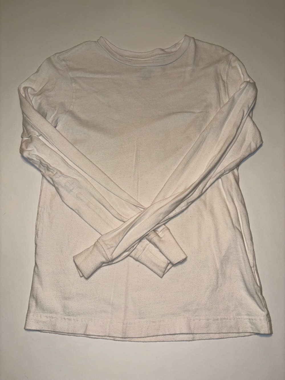 Classic Long Sleeve Crewneck Tee in Off-White